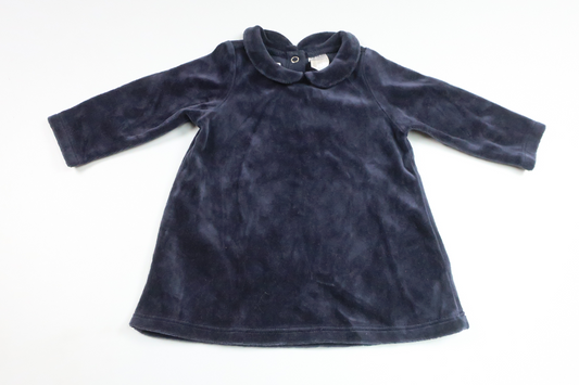 Klänning i velour från H&M - Storlek 68 - Marinblå