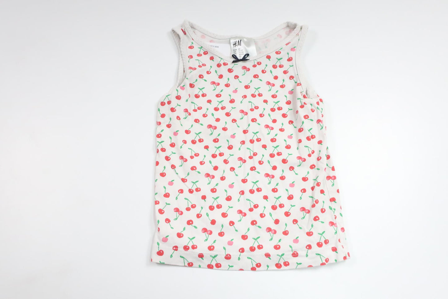 Linne med körsbär från H&M - Storlek 92 - Vit