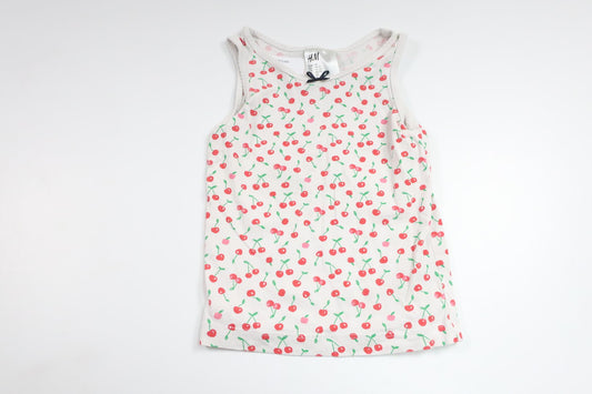 Linne med körsbär från H&M - Storlek 92 - Vit