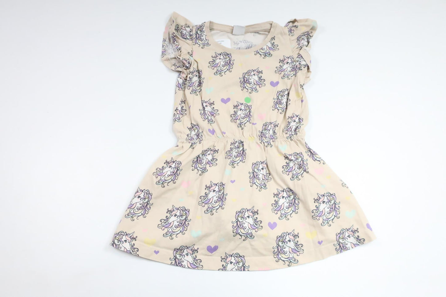 Klänning med enhörningar från Lindex - Storlek 98 - Beige