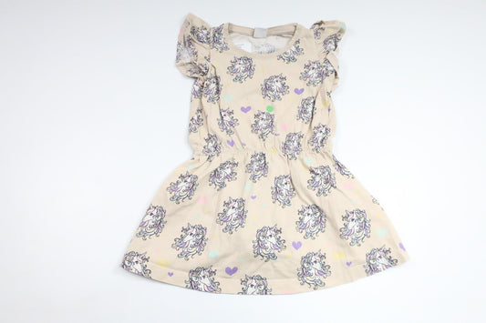 Klänning med enhörningar från Lindex - Storlek 98 - Beige