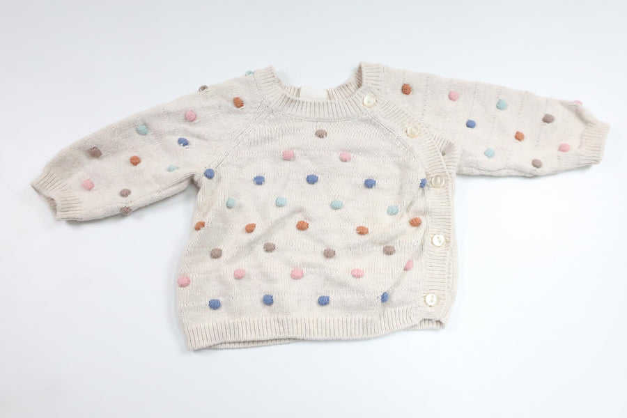 Stickad kofta från H&M - Storlek 50 - Benvit
