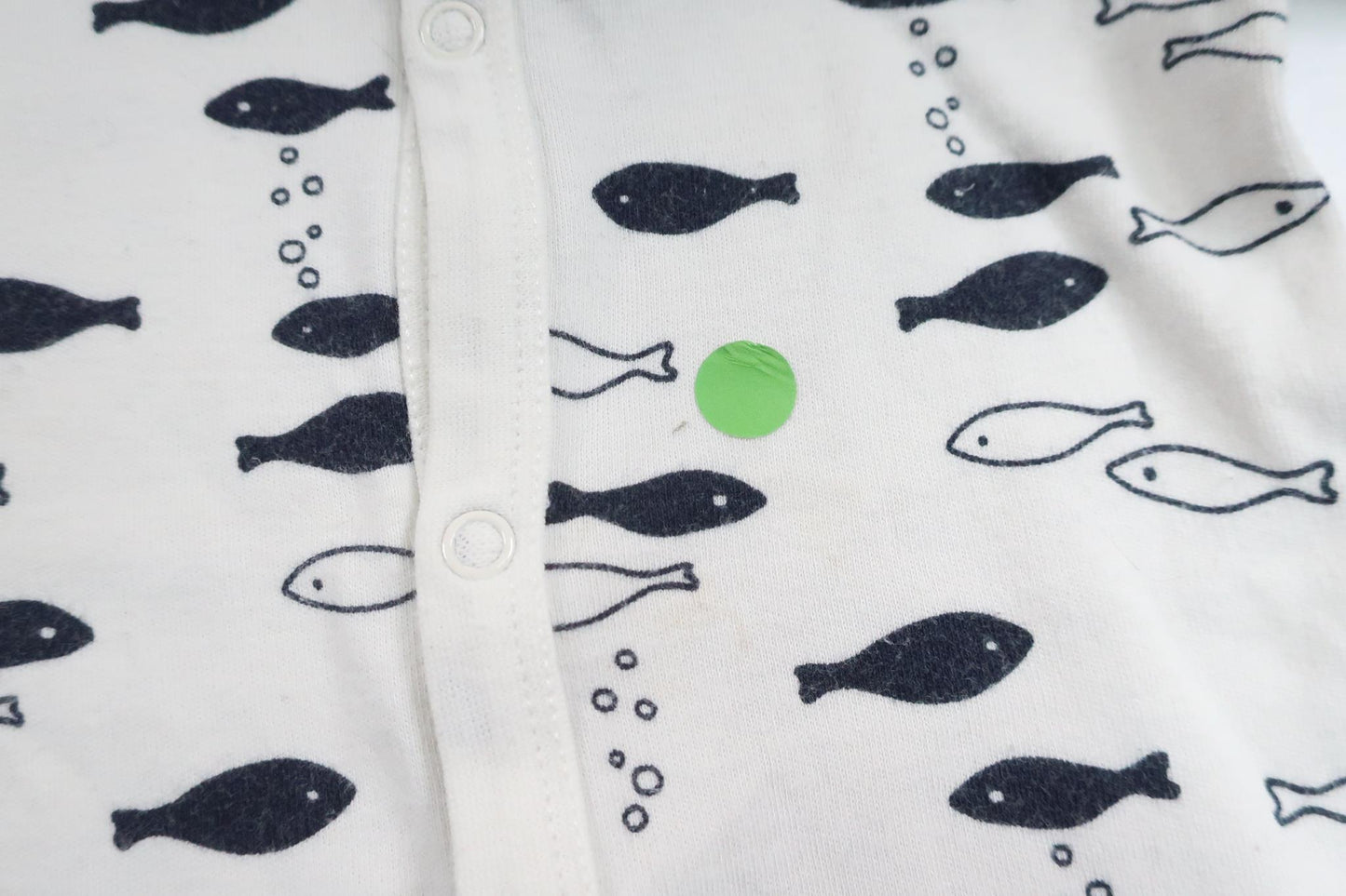 Pyjamas med fiskar från Newbie - Storlek 56 - Vit