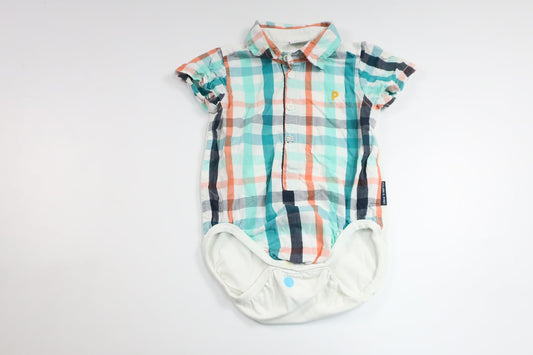 Rutig body från Polarn o. Pyret - Storlek 68 - Blå