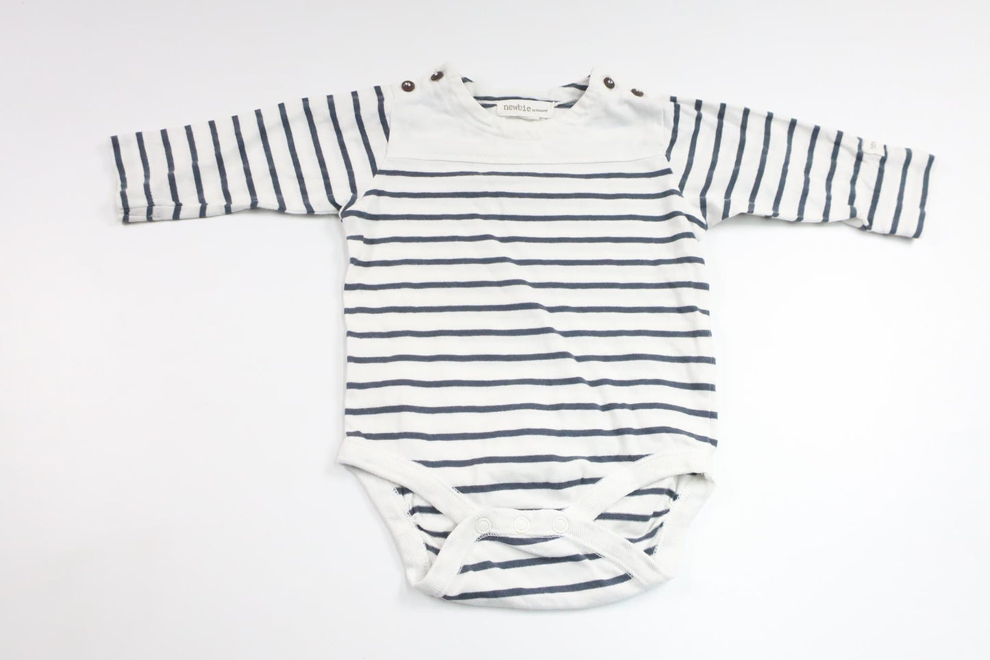 Randig body från Newbie - Storlek 62 - Vit