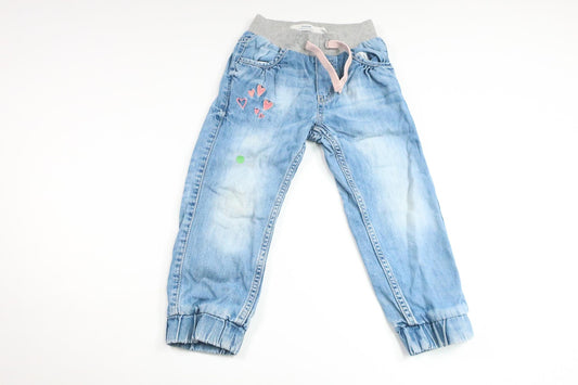 Fodrade jeansbyxor från Lindex - Storlek 98 - Denim