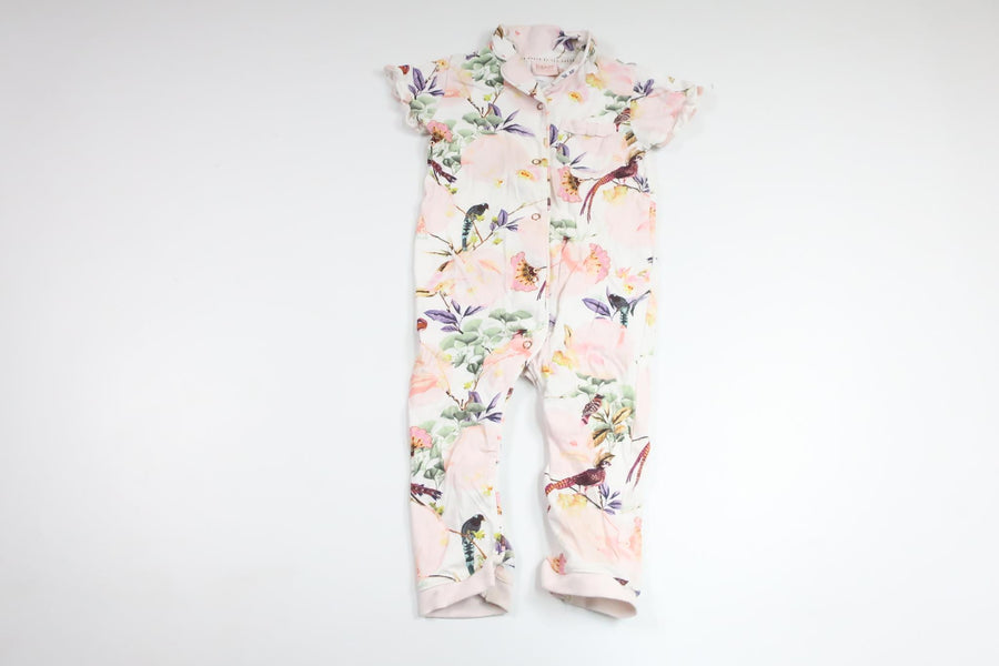 Blommig jumpsuit från Baker - Storlek 74/80 - Rosa