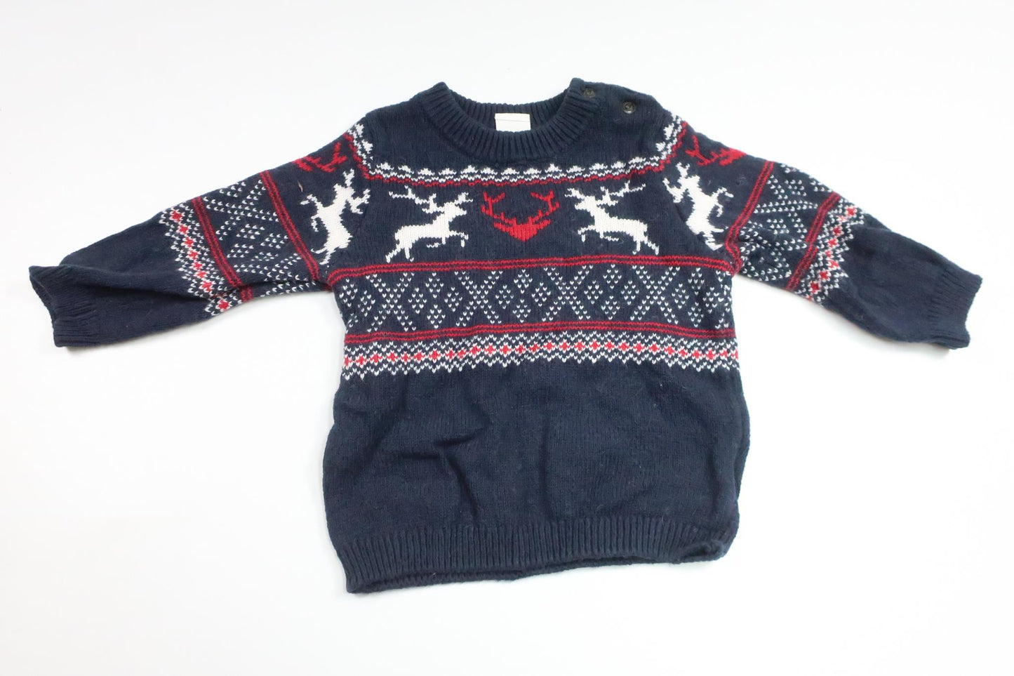 Stickad tröja från H&M - Storlek 68 - Marinblå