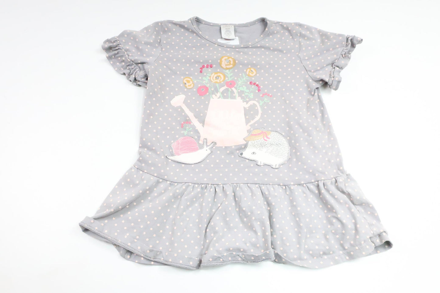 Prickig klänning från Lindex - Storlek 98 - Grå