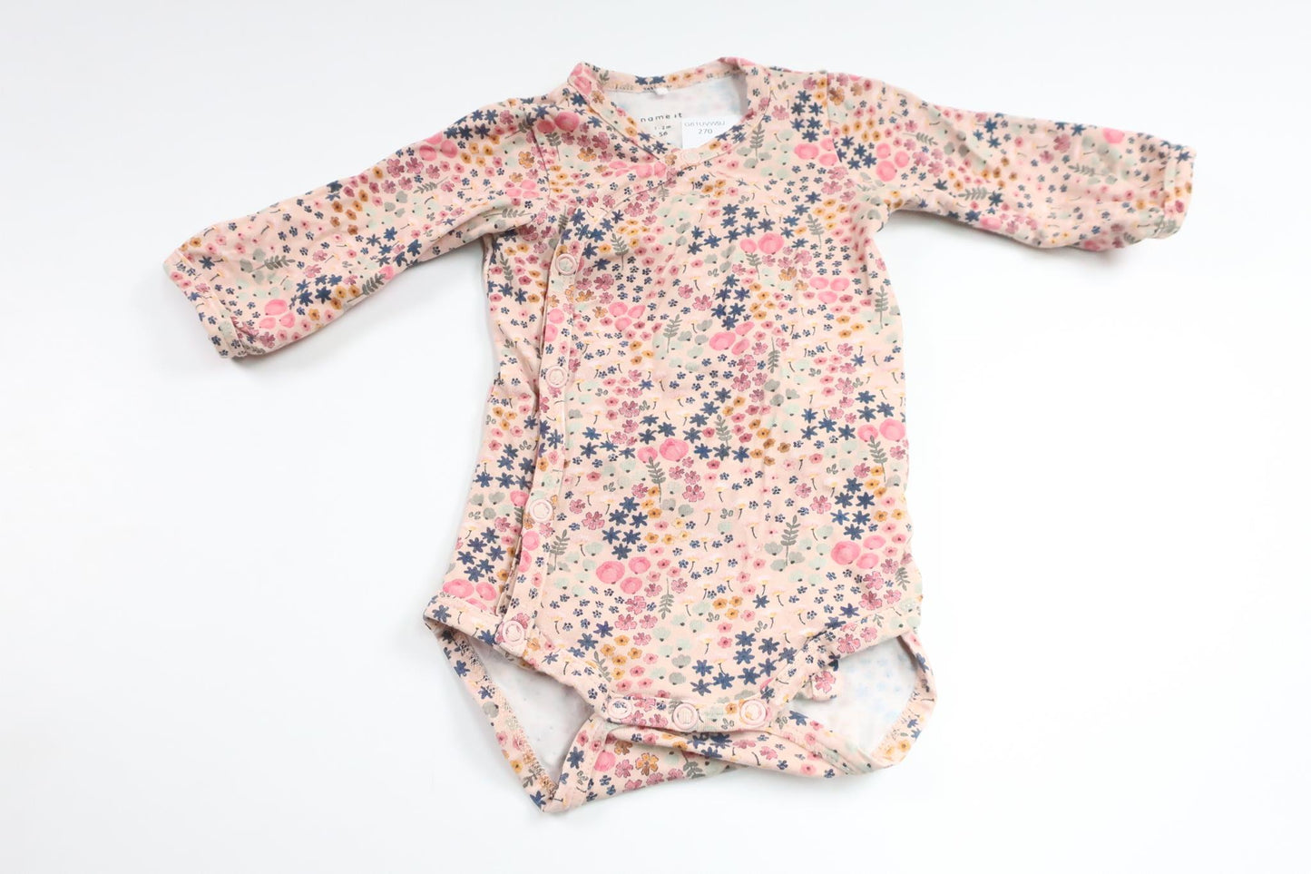 Blommig body från Name It - Storlek 56 - Rosa