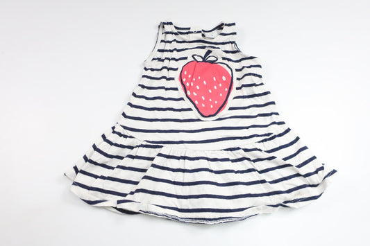 Randig klänning från Lindex - Storlek 74 - Vit