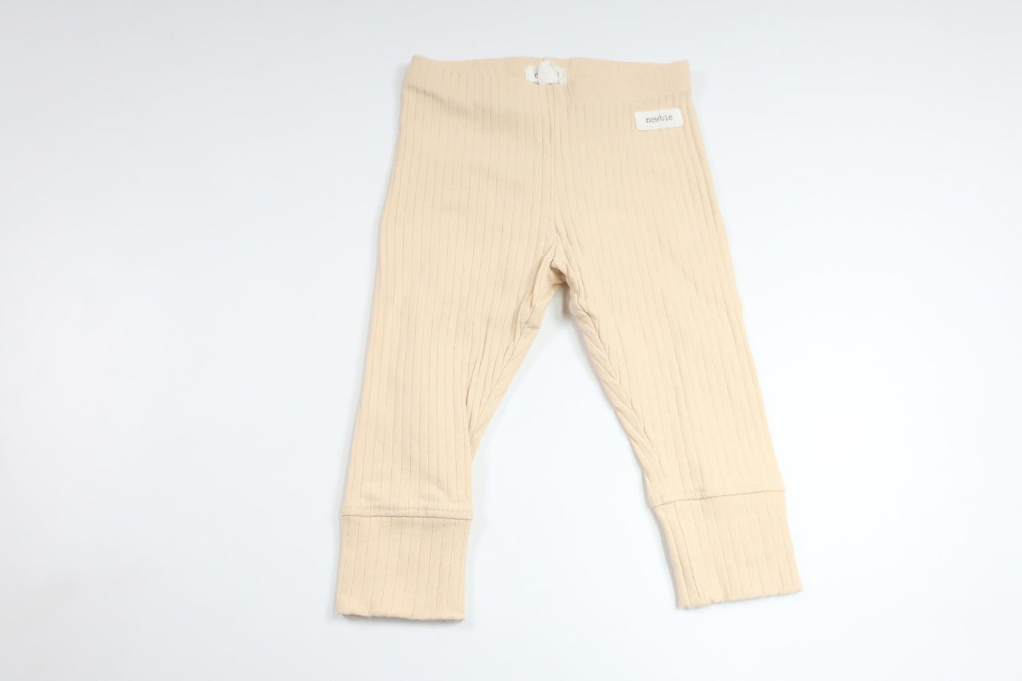Ribbade byxor från Newbie - Storlek 74 - Gul