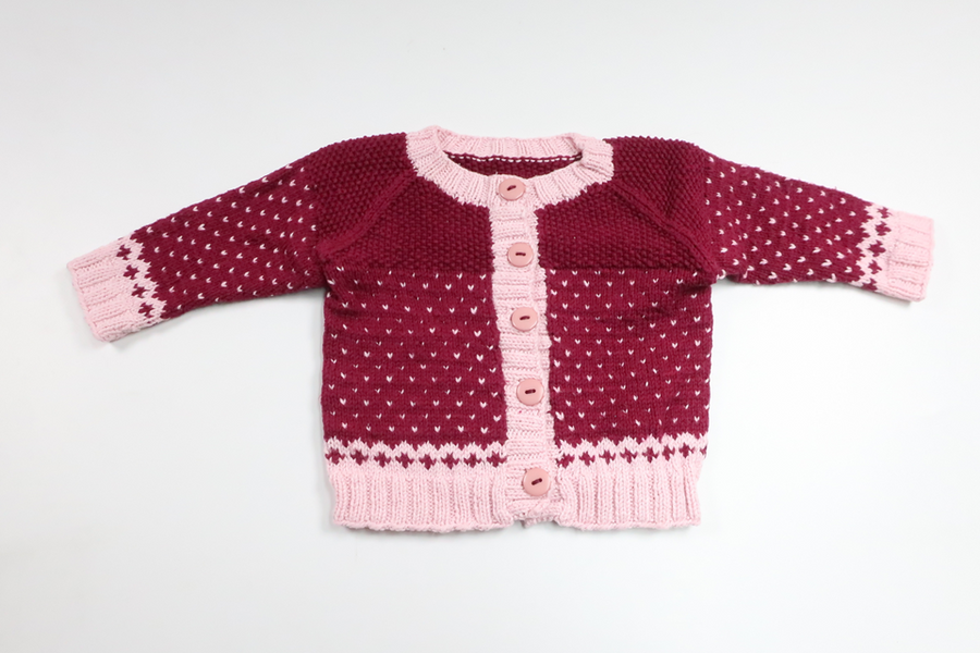 Stickad kofta från Hemstickat - Storlek 56/62 - Lila