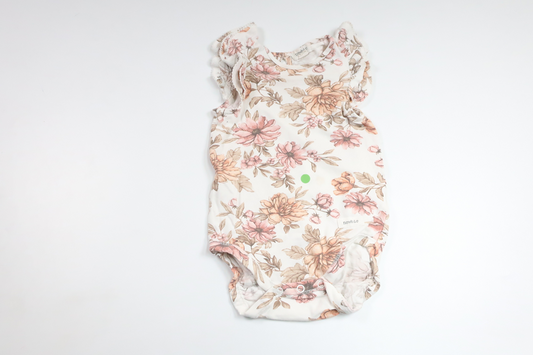 Blommig body från Newbie - Storlek 80 - Vit