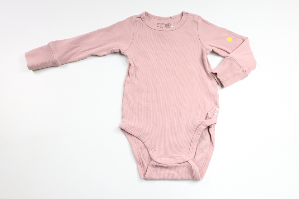 Ribbad body från Lindex - Storlek 74 - Rosa