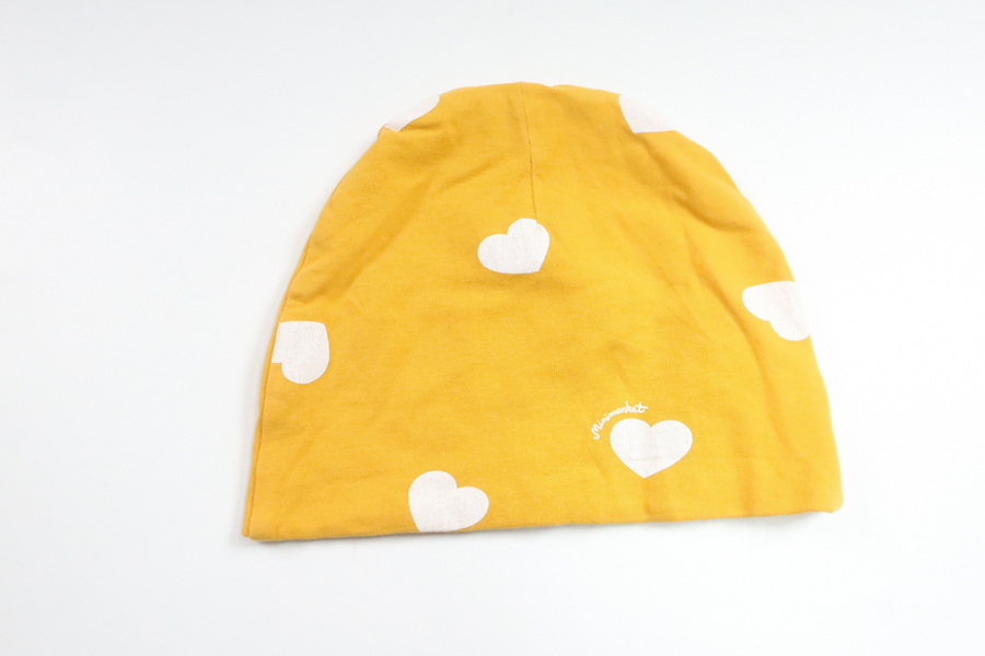 Mössa med hjärtan från Minimarket - Storlek 42/44 - Gul