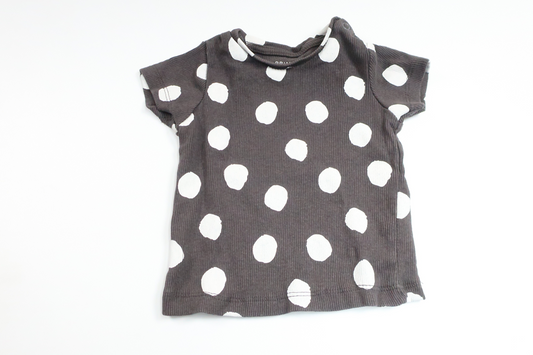 Ribbad t-shirt från Primark - Storlek 68 - Grå