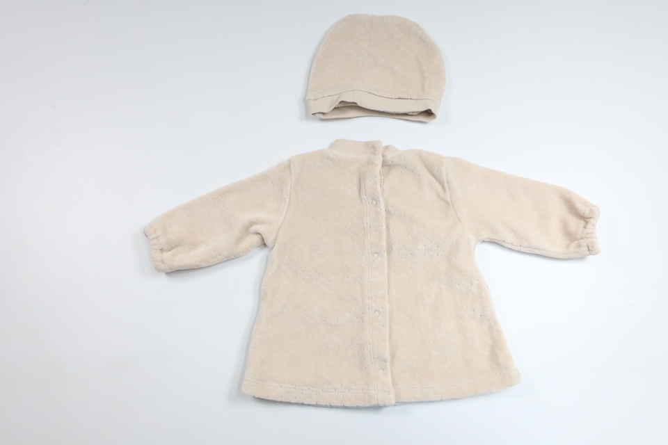 Tunika med matchande mössa i fleece från Okänt - Storlek 50/56 - Beige