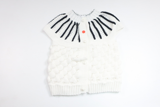 Stickad väst från Hemstickat - Storlek 80/86 - Vit