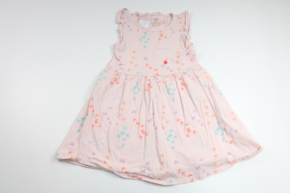 Klänning med fjärilar från H&M - Storlek 110/116 - Rosa