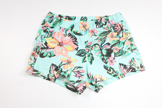 Blommiga shorts från Lindex - Storlek 98/104 - Blå