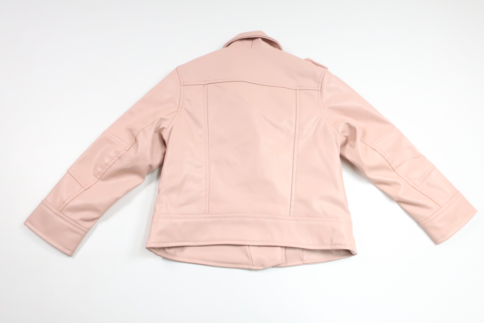 Jacka i skinnimitation från H&M - Storlek 104 - Rosa