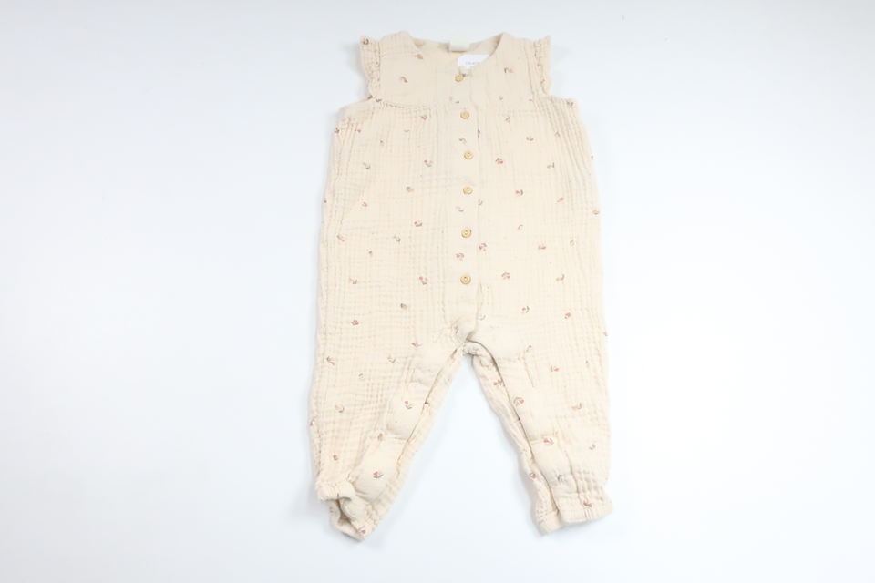 Blommig jumpsuit från H&M - Storlek 74 - Benvit