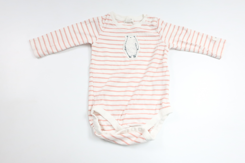 Randig body från Newbie - Storlek 62 - Vit