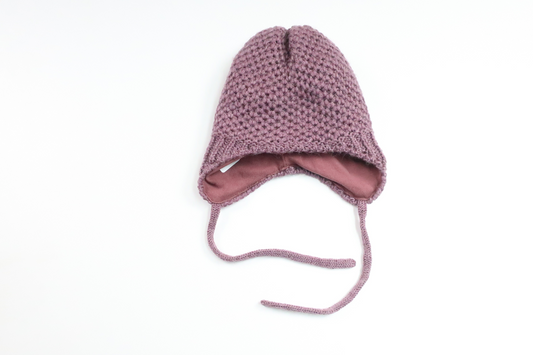 Stickad mössa från Name It - Storlek 34/39 - Lila