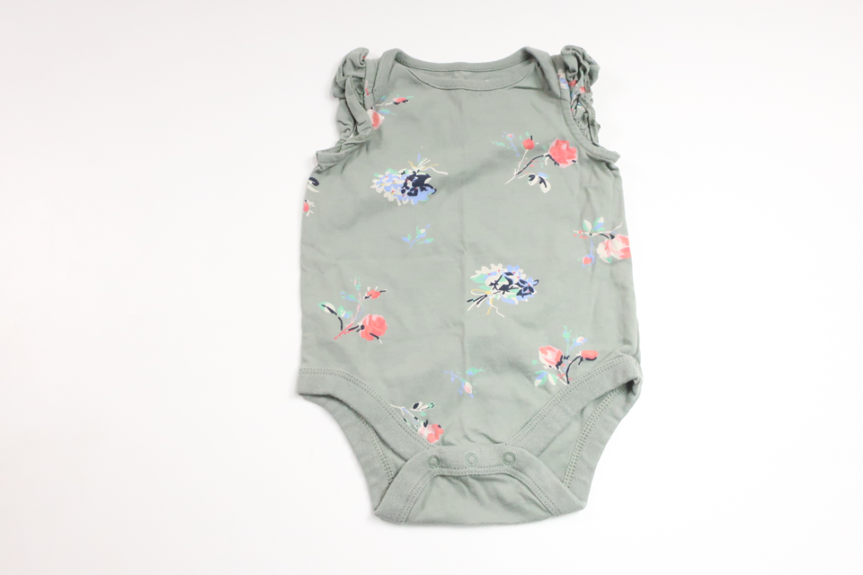 Blommig body från Baby GAP - Storlek 62/68 - Grön