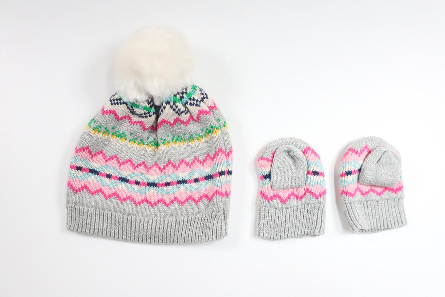 Set med mössa och matchande vantar från Baby GAP - Storlek 56/62 - Grå