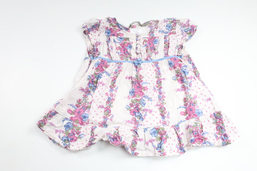 Blommig tunika från Lindex - Storlek 104 - Vit