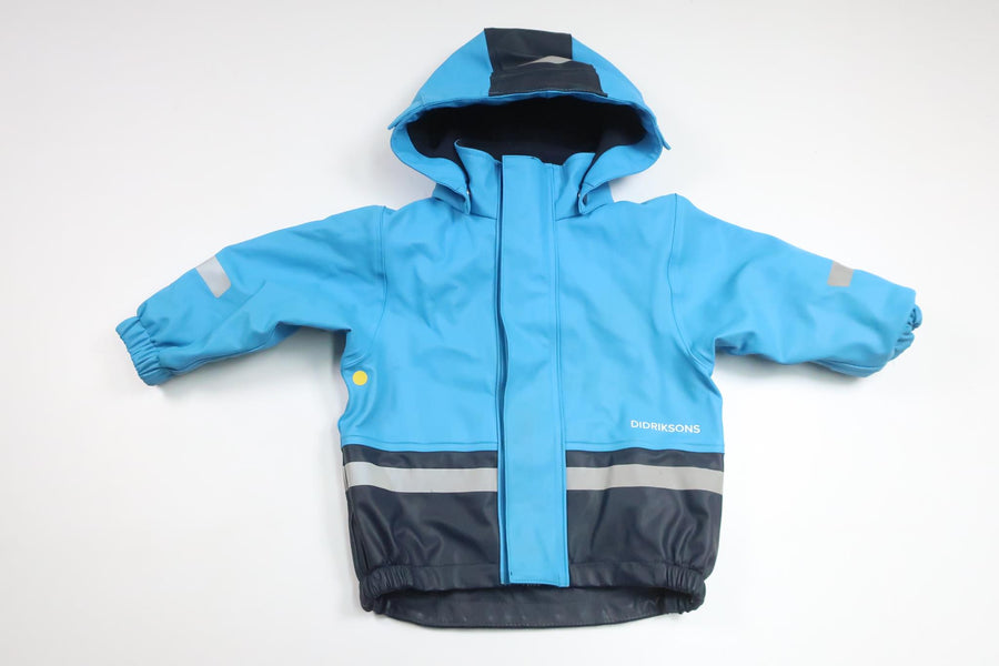 Fleecefodrad regnjacka från Didriksons - Storlek 70 - Blå