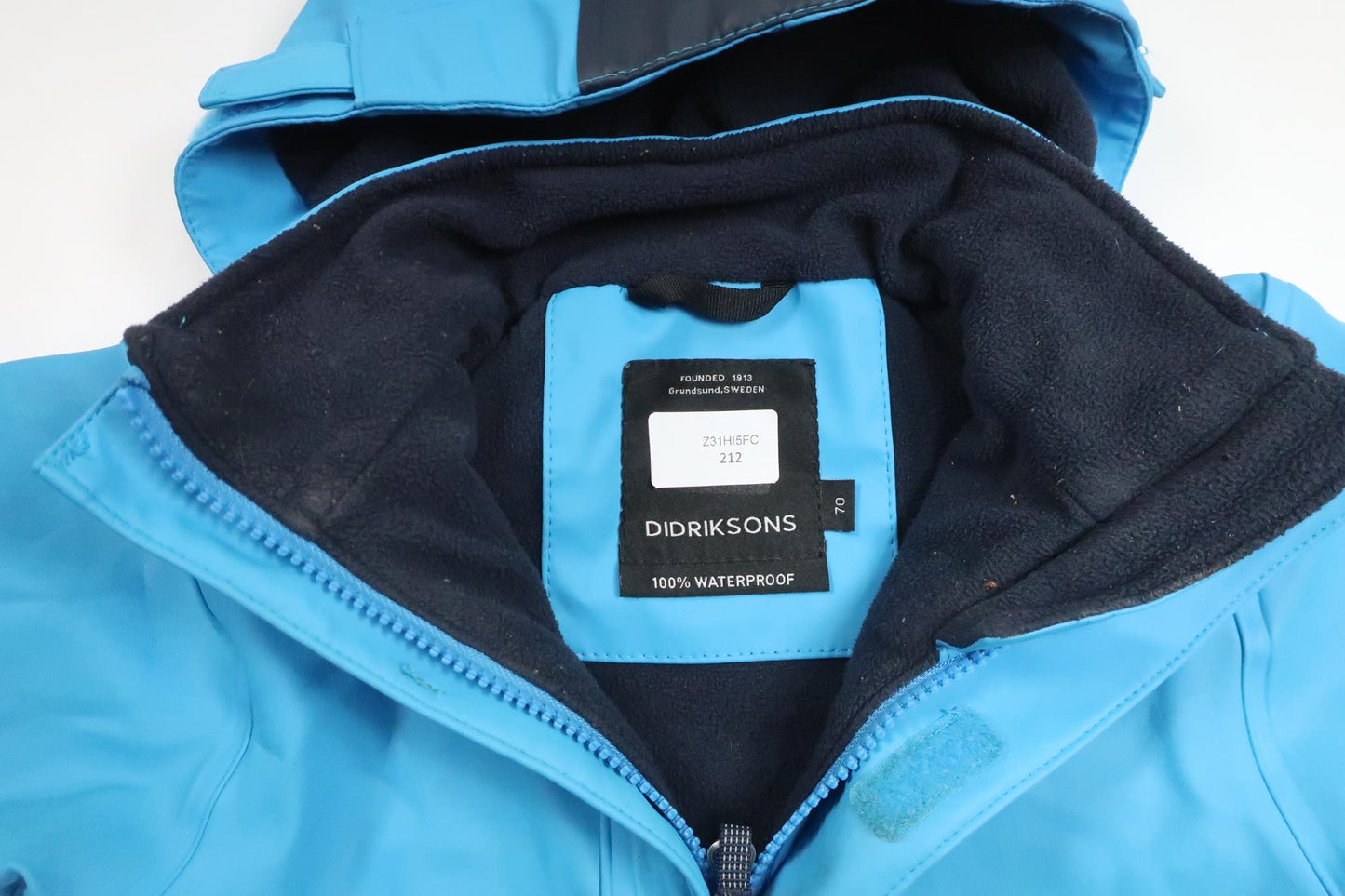 Fleecefodrad regnjacka från Didriksons - Storlek 70 - Blå
