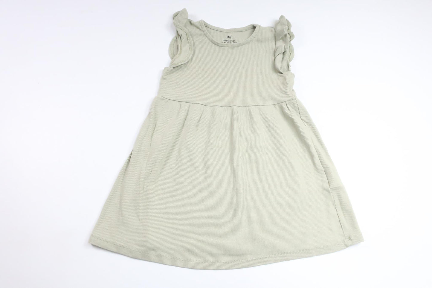 Ribbad klänning från H&M - Storlek 92 - Grön