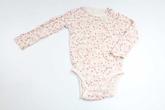 Blommig body från H&M - Storlek 86 - Vit