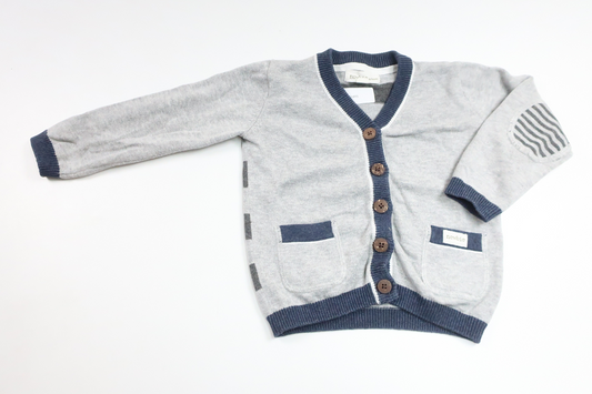 Stickad kofta från Newbie - Storlek 74 - Grå