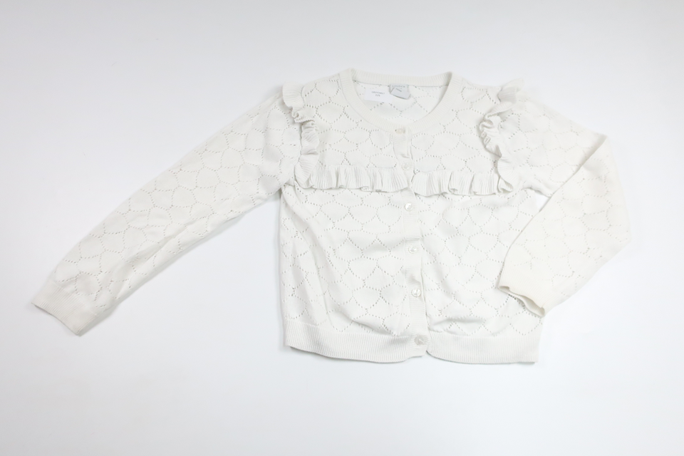 Stickad kofta från Lindex - Storlek 110/116 - Vit
