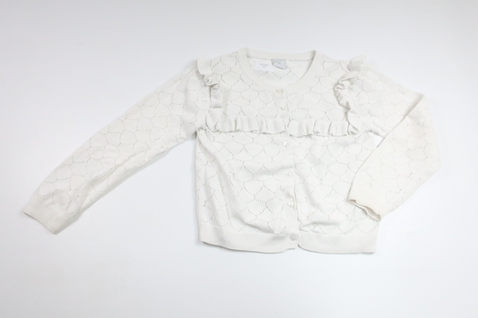 Stickad kofta från Lindex - Storlek 110/116 - Vit