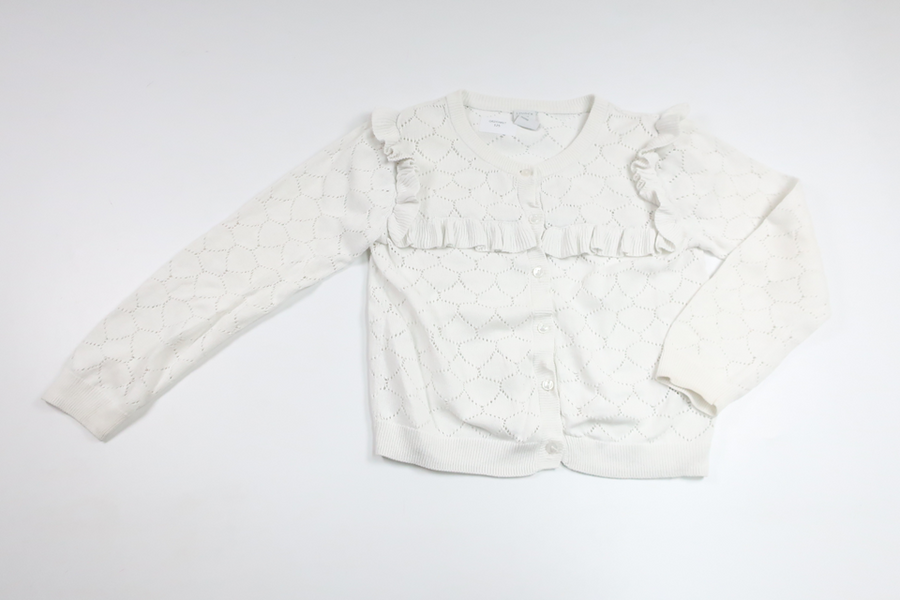 Stickad kofta från Lindex - Storlek 110/116 - Vit