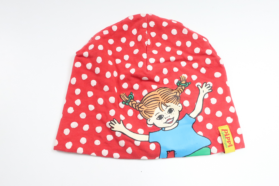 Prickig mössa med Pippi Långstrump från Åhléns - Storlek 50/52 - Röd