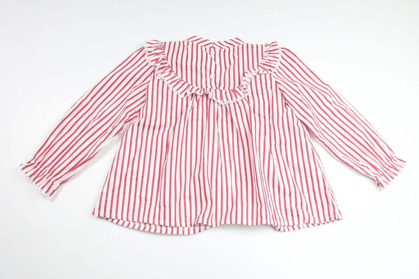 Randig tunika med volang från Livly - Storlek 110/116 - Röd