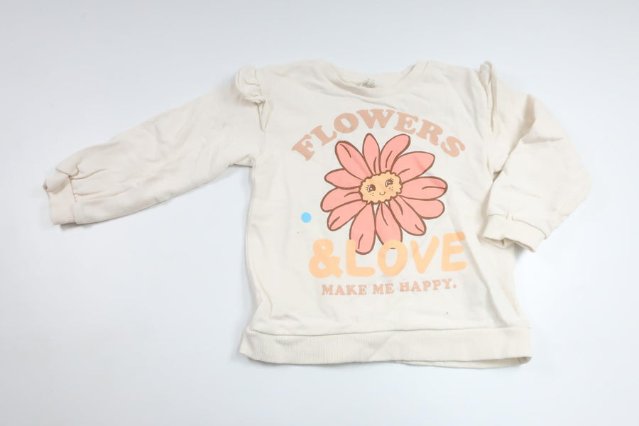 Sweatshirt från H&M - Storlek 98 - Benvit