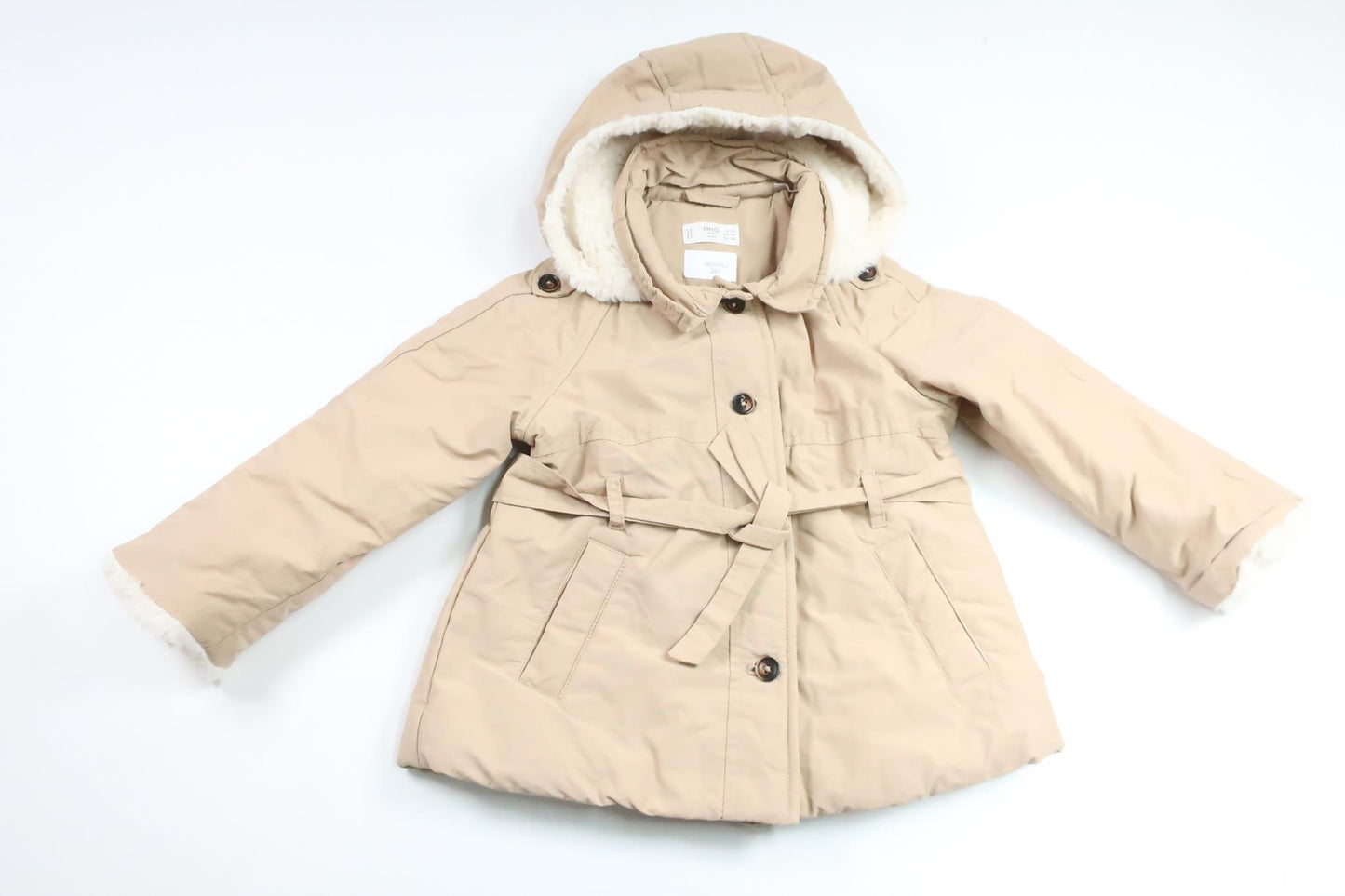 Fleecefodrad kappa från Mango Kids - Storlek 92 - Beige