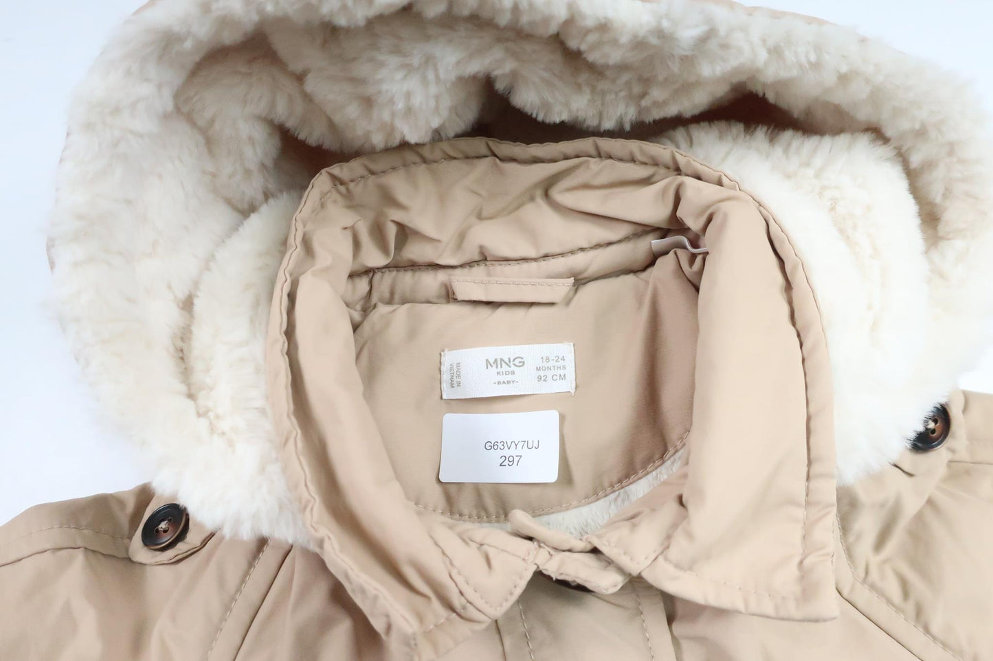 Fleecefodrad kappa från Mango Kids - Storlek 92 - Beige