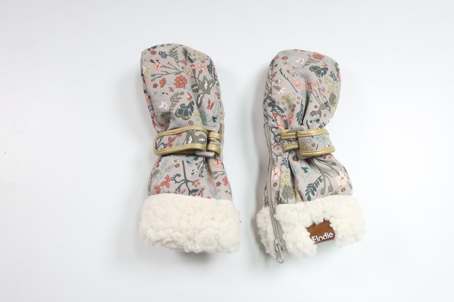 Blommiga vantar från Elodie Details - Storlek 92/98 - Grå