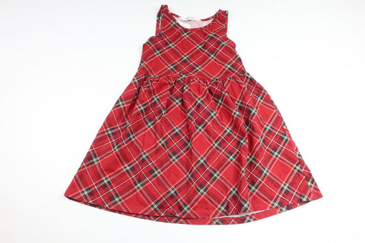 Rutig klänning från H&M - Storlek 110/116 - Röd