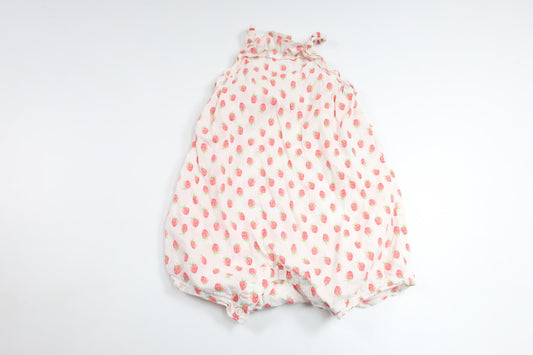Jumpsuit med jordgubbar från H&M - Storlek 68 - Vit