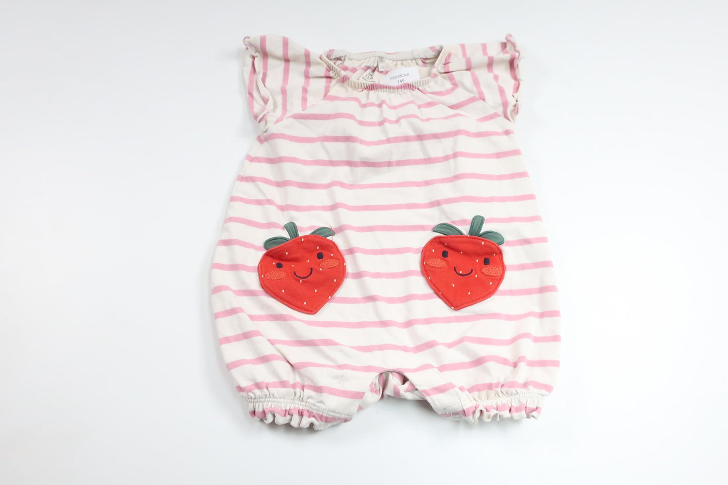 Striped jumpsuit with strawberries from Polarn o. Pyret - Size 56 - White