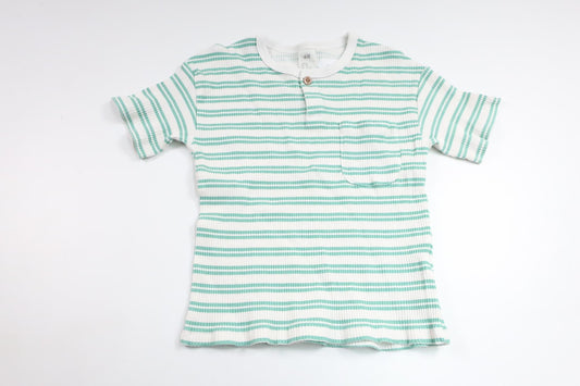 Ribbad t-shirt från H&M - Storlek 92 - Grön